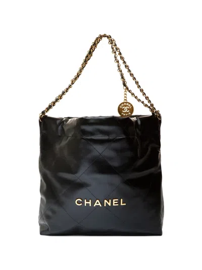 Pre-owned Chanel 2020s 22 Shoulder Bag In Black