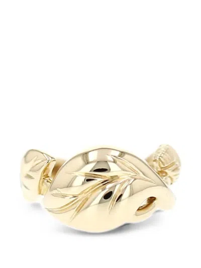 Pre-owned Chanel 2020s Camélia Fil Ring In Gold