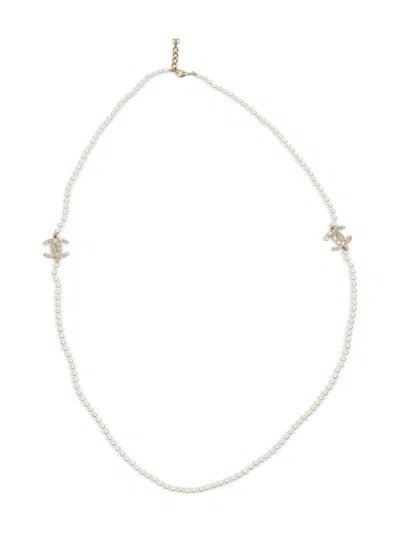 Pre-owned Chanel 2020s Cc-logo Necklace In Gold