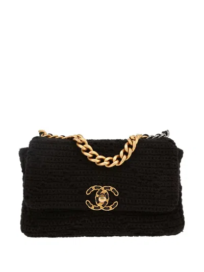 Pre-owned Chanel 2020s  19 Shoulder Bag In Black