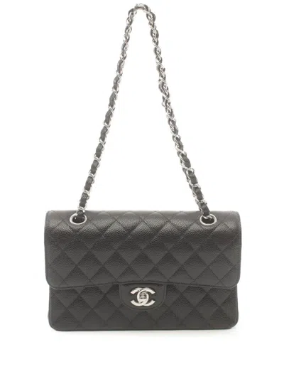 Pre-owned Chanel 2020s Double Flap Shoulder Bag In Black