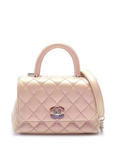 Pre-owned Chanel 2020s Extra Mini Coco Handle Two-way Handbag In Pink