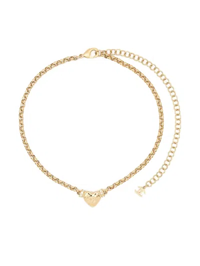 Pre-owned Chanel 2020s Heart-pendant Necklace In Gold