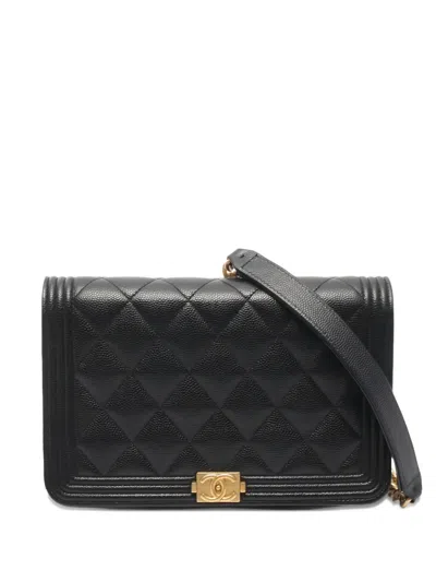 Pre-owned Chanel 2020s Matelasse Crossbody Bag In Black