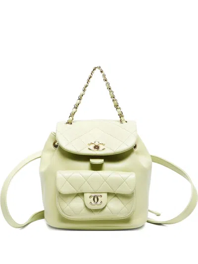 Pre-owned Chanel 2020s Mini Matelasse Backpack In 绿色