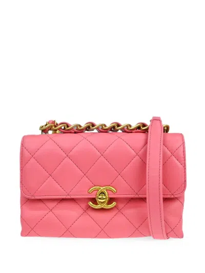 Chanel 2020s Quilted Mini Shoulder Bag In Pink