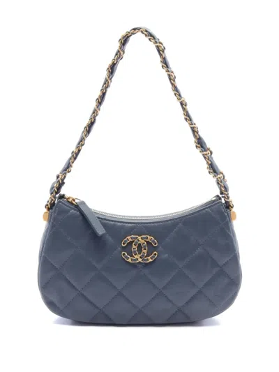 Pre-owned Chanel 2021's 19 Matelasse Shoulder Bag In Blue