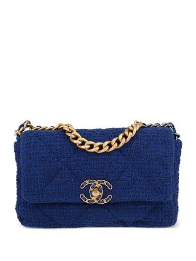 Pre-owned Chanel 2021 19 Shoulder Bag In Blue