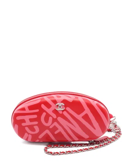Pre-owned Chanel 2021-2022 Coco Neige Clutch Bag In Red