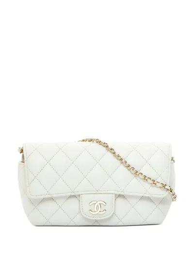 Pre-owned Chanel 2021-2022 Holder Quilted Shoulder Bag In Neutral