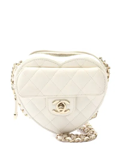 Pre-owned Chanel 2021-2022 Leather Mini Bag In White