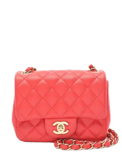 Pre-owned Chanel 2021-2022 Mini Flap Shoulder Bag In Red