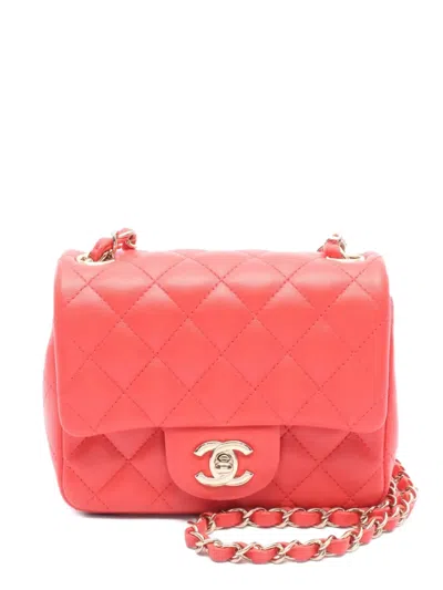 Pre-owned Chanel 2021-2022 Mini Quilted Shoulder Bag In Pink