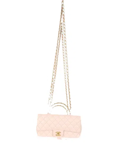 Pre-owned Chanel 2021-2023 Flap Quilted-leather Tote Bag In Pink