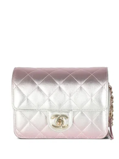 Pre-owned Chanel 2021-2023 Like A Wallet Shoulder Bag In Silver
