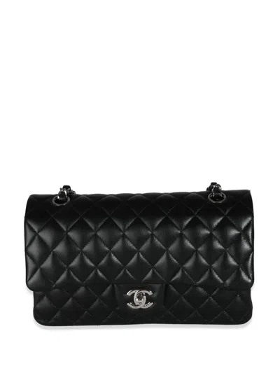 Pre-owned Chanel 2021-2023 Medium Double Flap Shoulder Bag In Black