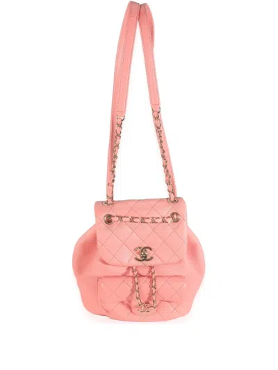 Pre-owned Chanel 2021-2023 Mini Duma Backpack In 粉色