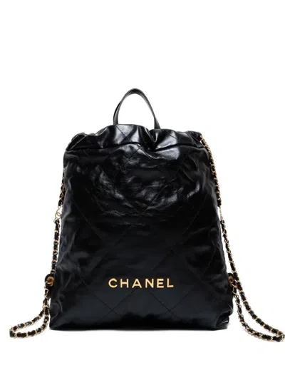Pre-owned Chanel 2021-2025  22 Backpack In Black
