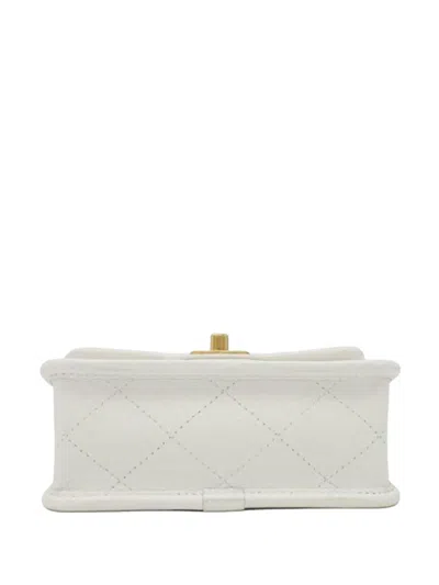 Pre-owned Chanel 2021-2025 Mini Caviar School Memory Top Handle Flap Satchel