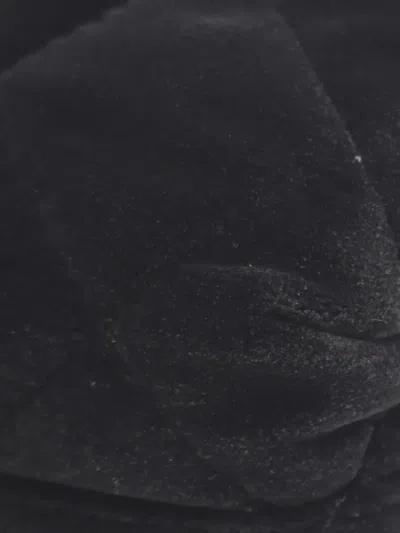 Pre-owned Chanel 2021-2026 Mini Cc Quilted Velour Satchel In Black