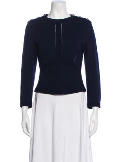 Pre-owned Chanel 2021 Bateau Neckline Sweater In Blue