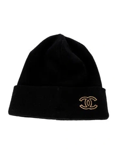 Pre-owned Chanel 2021 Cashmere Cc Beanie In Black