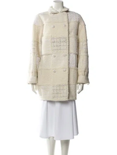 Pre-owned Chanel 2021 Cashmere Faux Fur Coat In Neutral