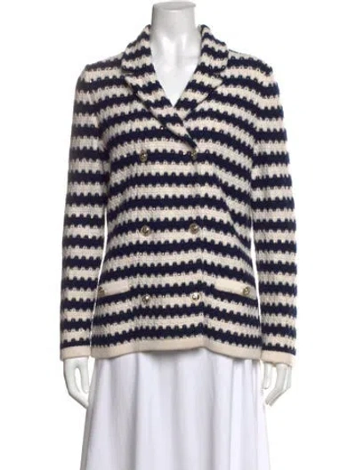 Pre-owned Chanel 2021 Cashmere Sweater In Blue/white