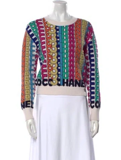 Pre-owned Chanel 2021 Cashmere Sweater In White