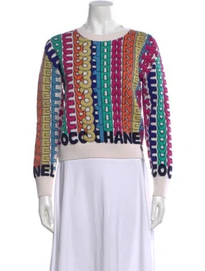 Pre-owned Chanel 2021 Cashmere Sweater In White