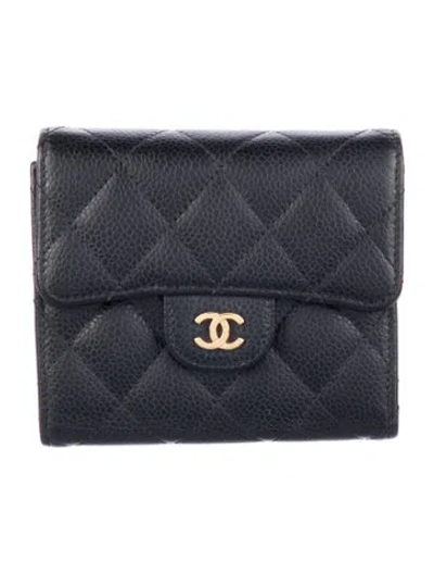 Pre-owned Chanel 2021 Cc Logo Compact Wallet Compact Wallet In Black