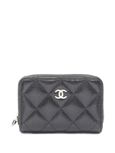 Pre-owned Chanel 2021 Cc Logo Quilted Wallet