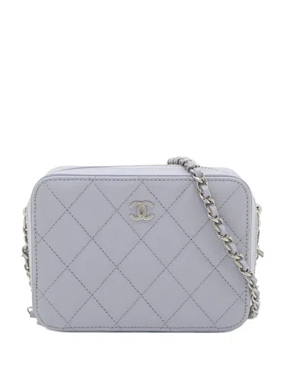 Pre-owned Chanel 2021 Cc Quilted Caviar Camera Bag Crossbody Bag In Purple