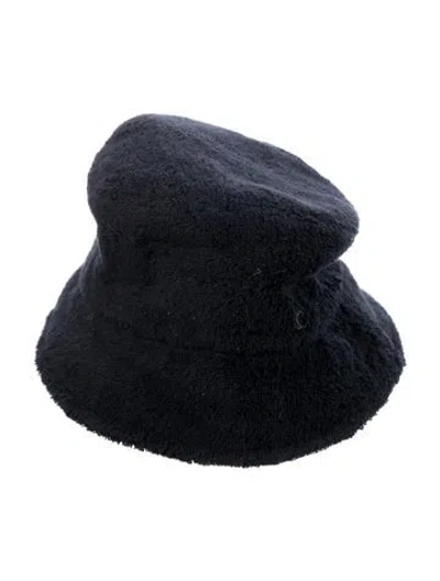 Pre-owned Chanel 2021 Cc Terry Cloth Bucket Hat In Black