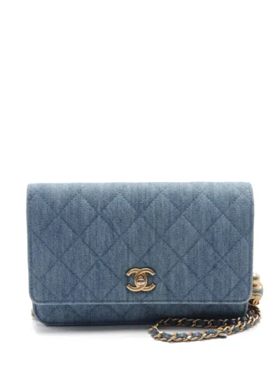 Pre-owned Chanel 2021 Cc Turn-lock Wallet-on-chain In 蓝色