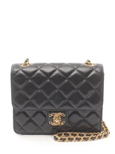 Pre-owned Chanel 2021 Classic Flap Shoulder Bag In Black