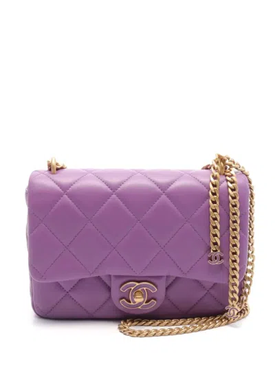Pre-owned Chanel 2021 Classic Flap Shoulder Bag In Purple