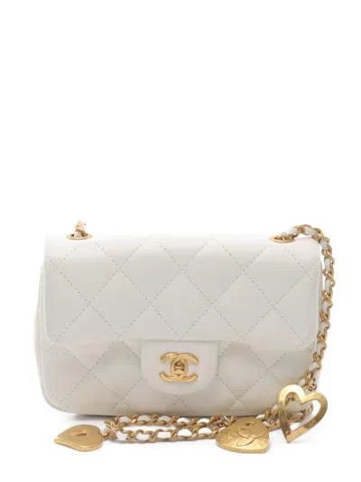 Pre-owned Chanel 2021 Classic Flap Shoulder Bag In White