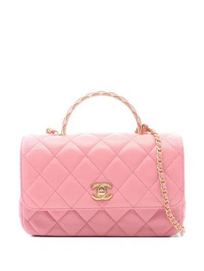 Pre-owned Chanel 2021 Classic Flap Two-way Tote Bag In Pink