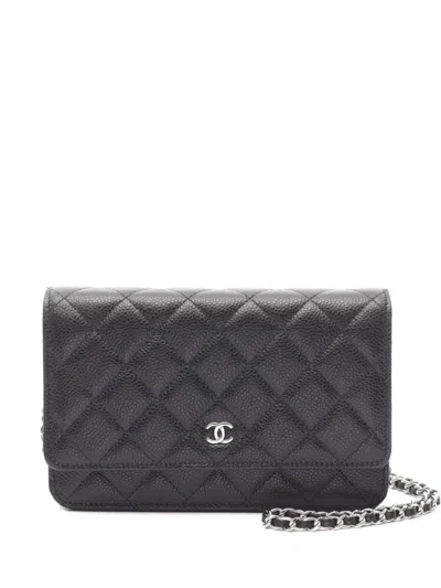 Pre-owned Chanel 2021 Classic Flap Wallet In Black