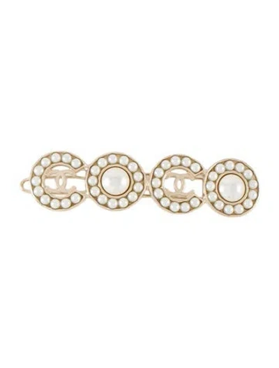 Pre-owned Chanel 2021 Coco Hair Clip In Gold