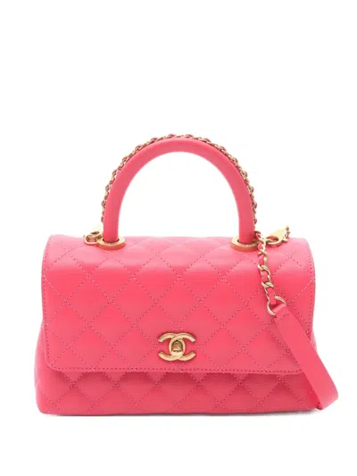Pre-owned Chanel 2021 Coco Handle Handbag In Pink