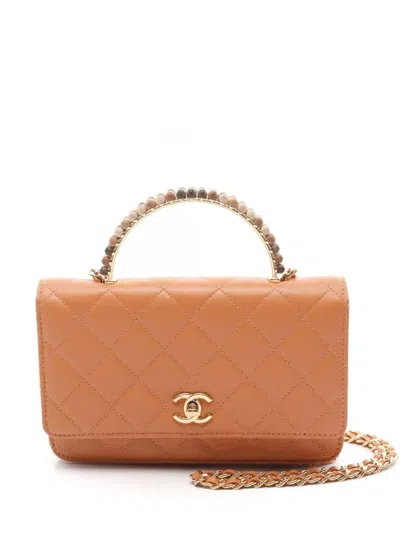 Pre-owned Chanel 2021 Coco Handle Two-way Shoulder Bag In Orange