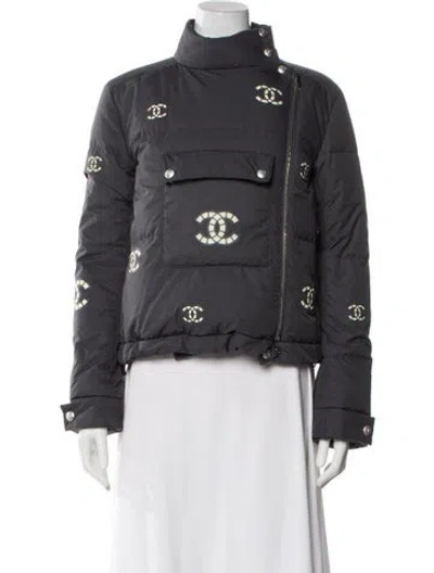 Pre-owned Chanel 2021 Coco Neige Down Jacket In Gray