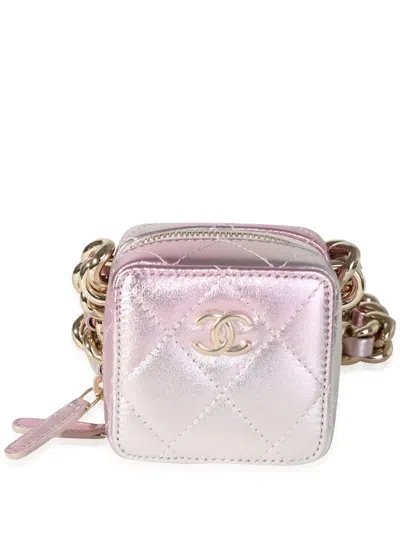 Pre-owned Chanel 2021 Coco Punk Cube Shoulder Bag In Pink