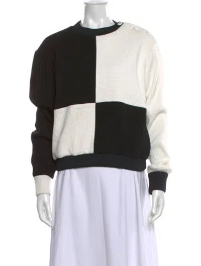 Pre-owned Chanel 2021 Colorblock Pattern Sweater In Black