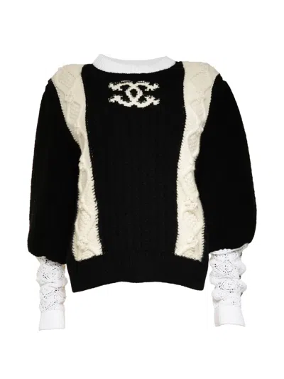 Pre-owned Chanel 2021 Crew-neck Sweater In Black