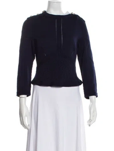 Pre-owned Chanel 2021 Crew Neck Sweater In Blue