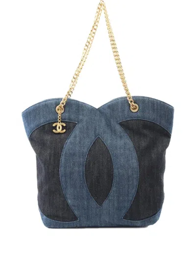 Pre-owned Chanel 2021 Denim Shoulder Bag In Blue