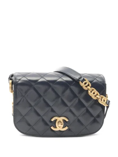 Pre-owned Chanel 2021 Diamond-quilted Shoulder Bag In Blue